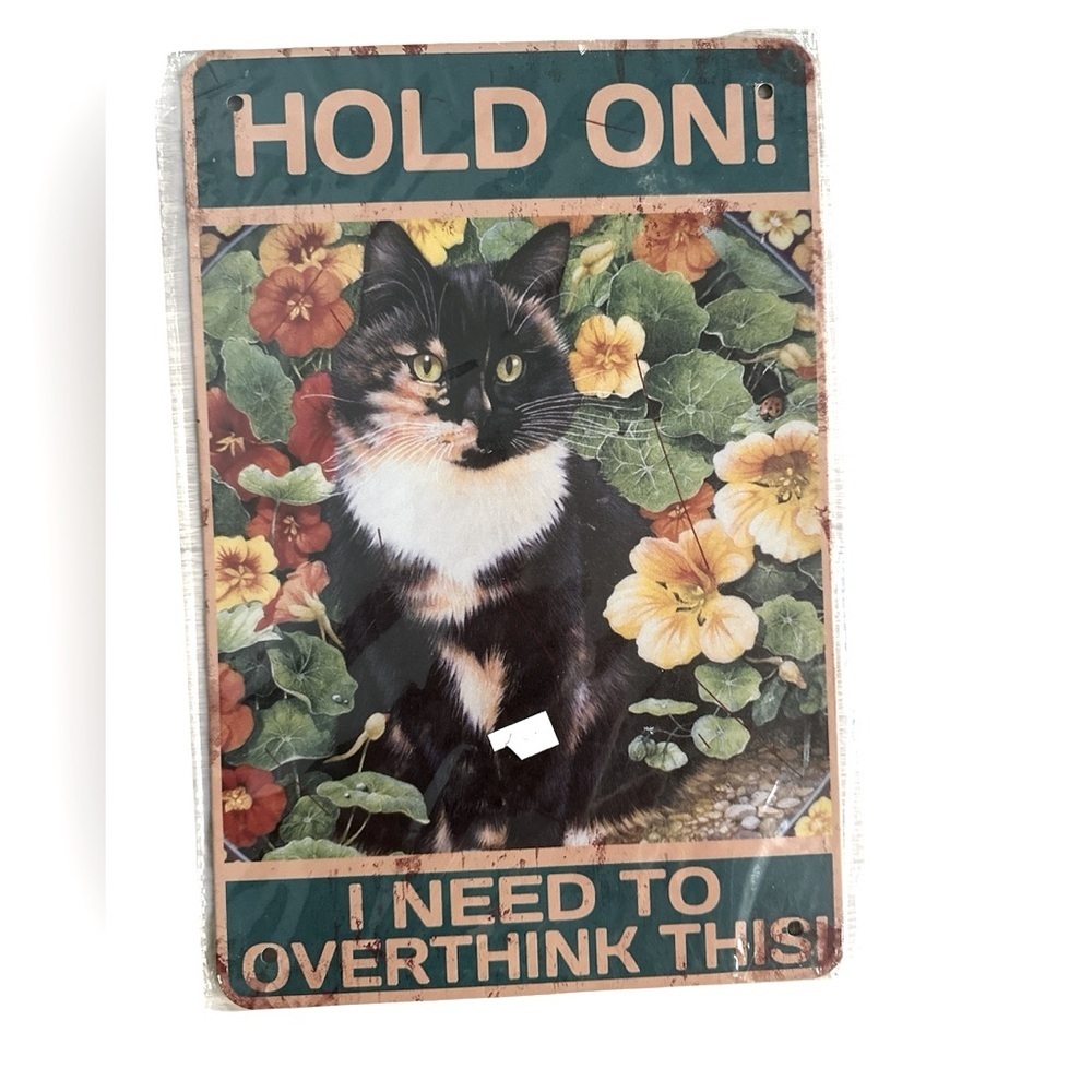Tin Metal Cat Lover Wall Sign Decor Brand New